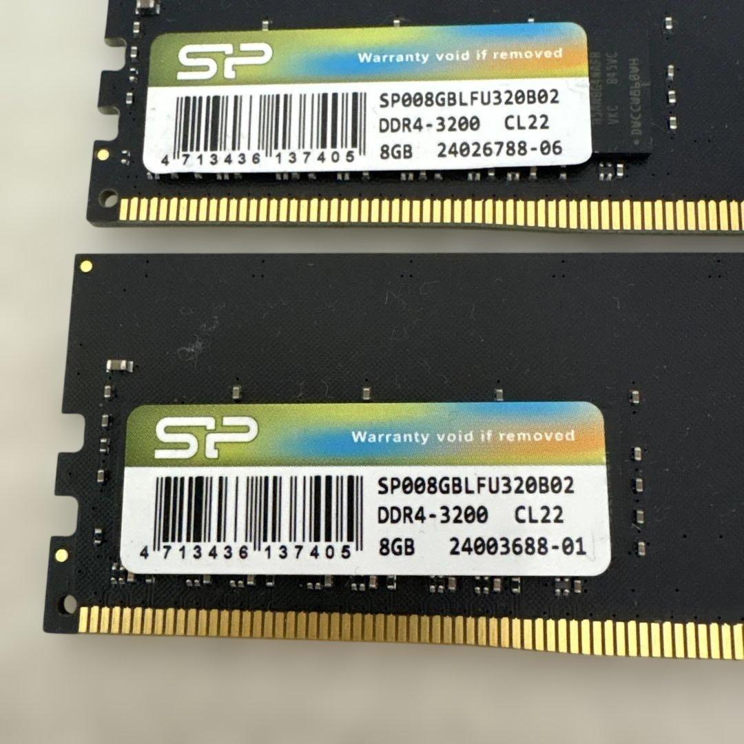 SP DDR4-3200 8GB メモリ2枚