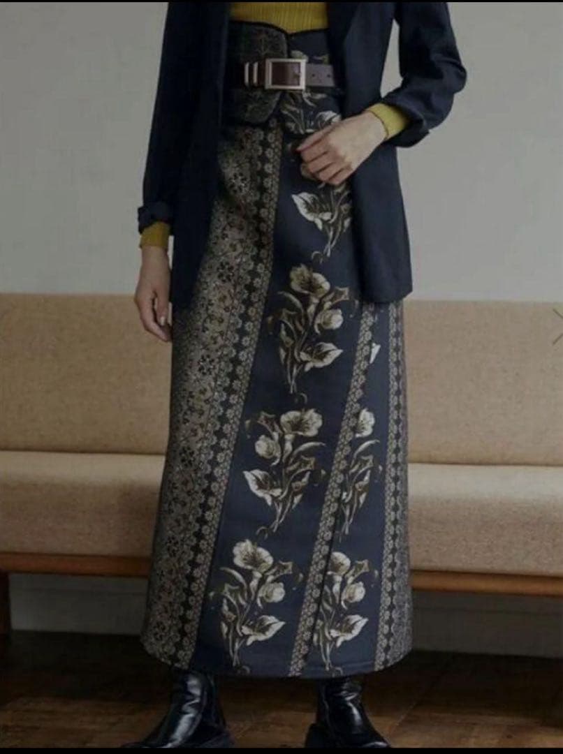 IMANE JACQUARD WRAP SKIRT ジャガードスカート