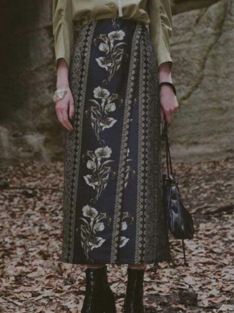 IMANE JACQUARD WRAP SKIRT ジャガードスカート