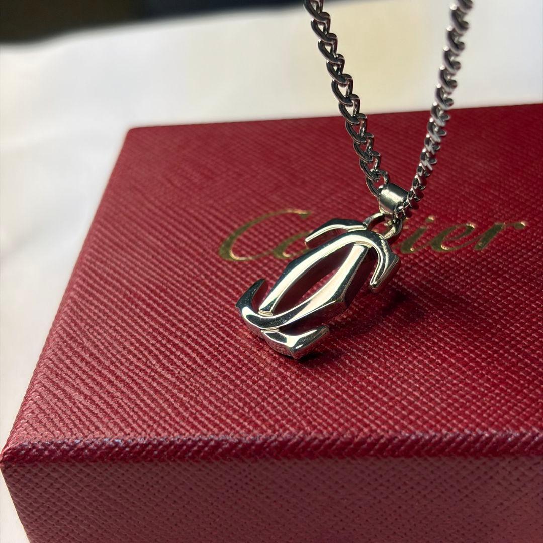 【美品】Cartier カルティエ ダブルシー チャーム&ネックレス 刻印あり