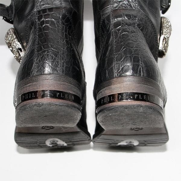 d*7様 イタリア製 PHILIPP PLEIN ショートブーツ サイドゴア ス