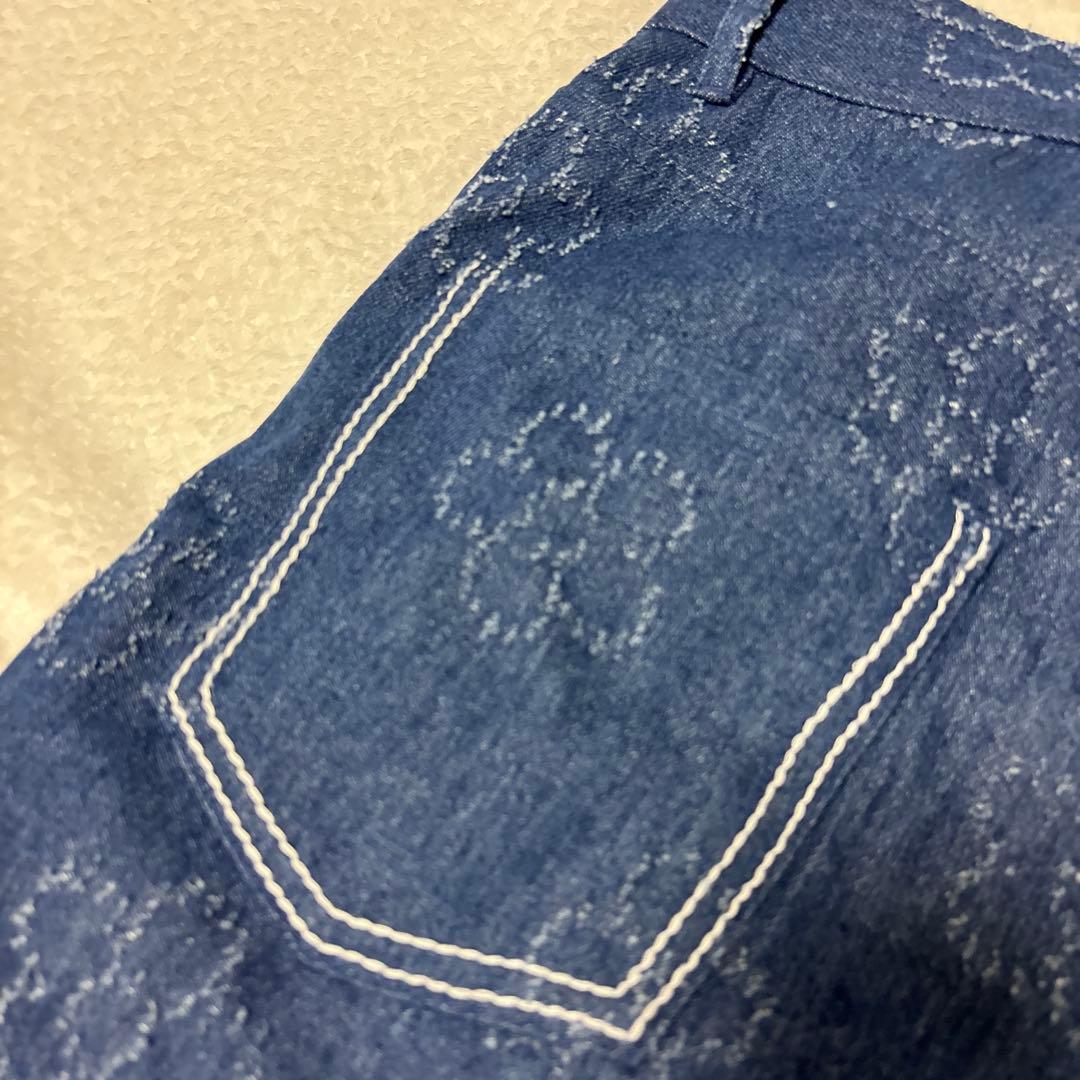 完売品　LINKABLE リンカブル　フラワーデニムパンツ　サイズS
