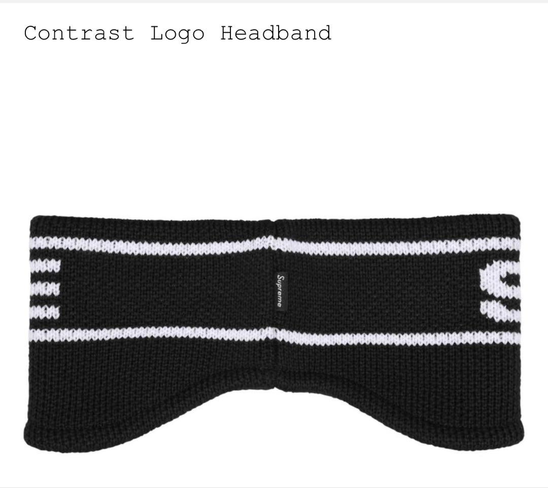 帽子 Supreme Contrast Logo Headband \"Black\"