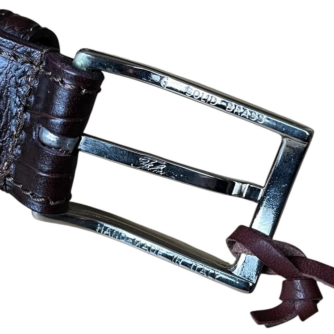 【未使用/タグ付き 】フェリージ レザー クロコ バックル ベルト 44-80