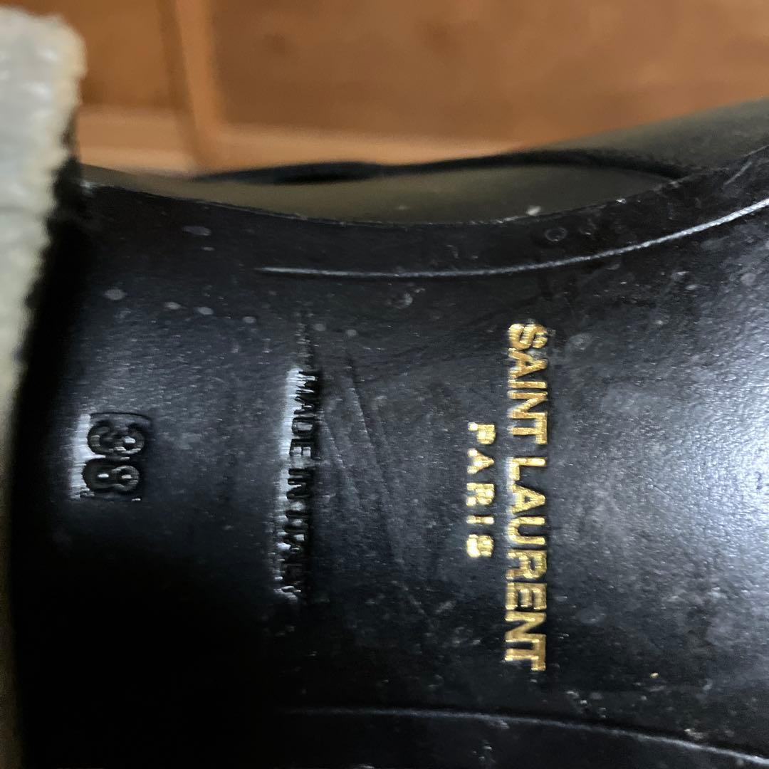 SAINT LAURENT ブラックアンクルブーツ24.0
