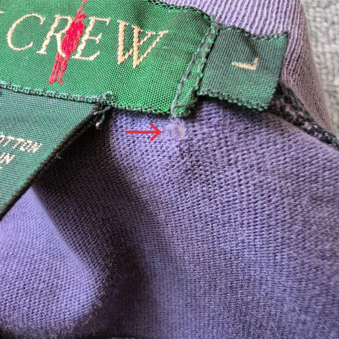 鬼フェード 90s J.CREW Tシャツ 茄子紺 無地 巨人タグ L オールド
