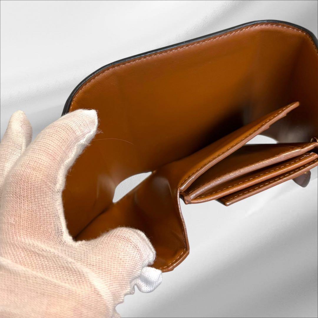 極美品✨ CELINE セリーヌ トリオンフ ブラウン レザー 三つ折り 財布