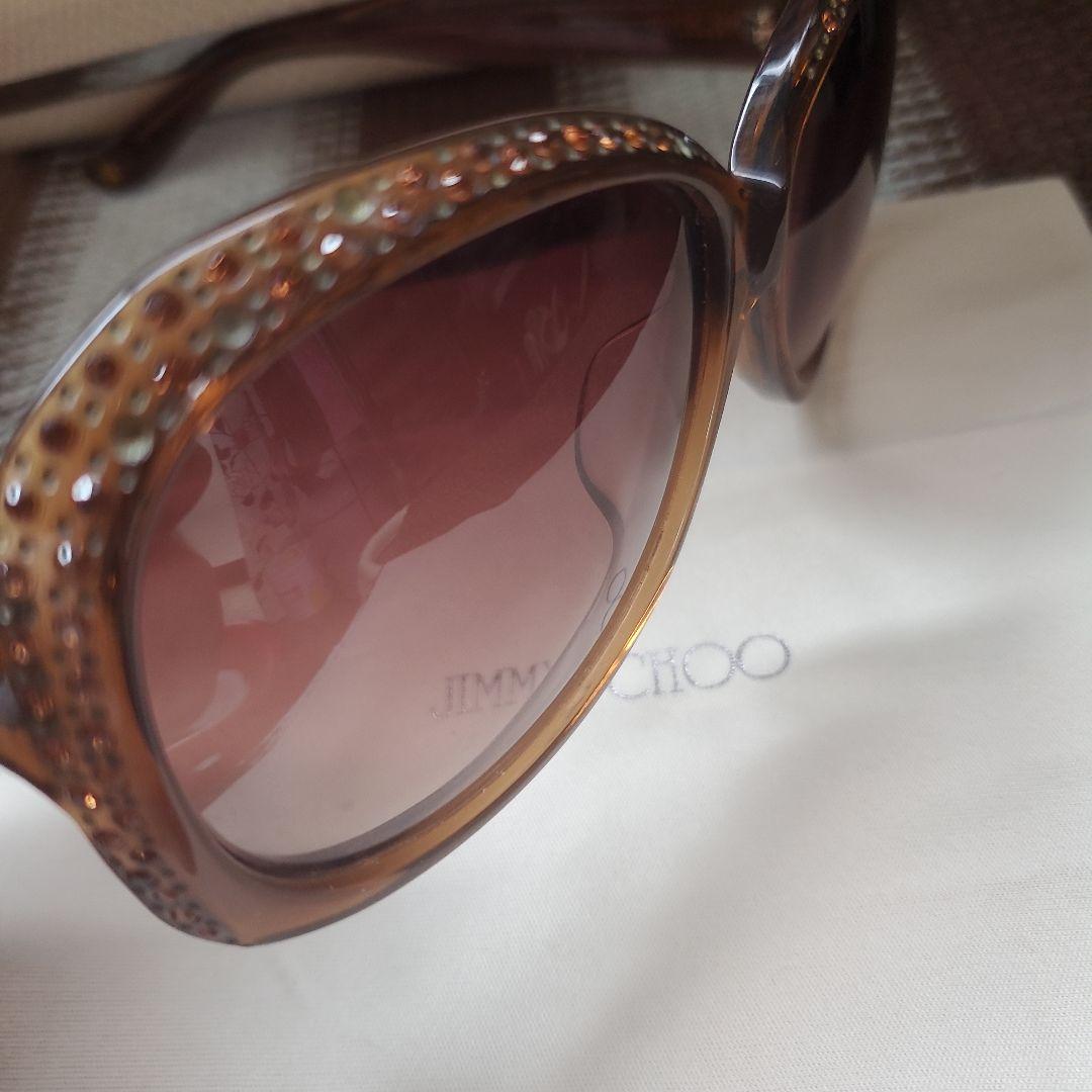 ☆美品☆JIMMY CHOO☆サングラスダークブラウン☆ラインストーン☆