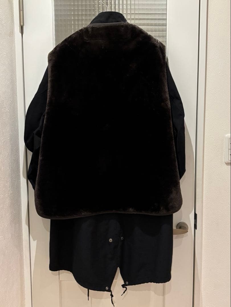 ビアズリー beardsleyフリピエ マルチWAYファーベスト付きモッズコート