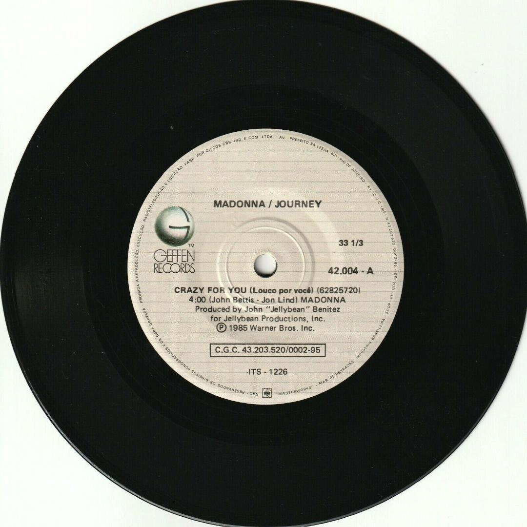 マドンナ　CRAZY FOR YOU　ブラジル盤 ７”シングルレコード