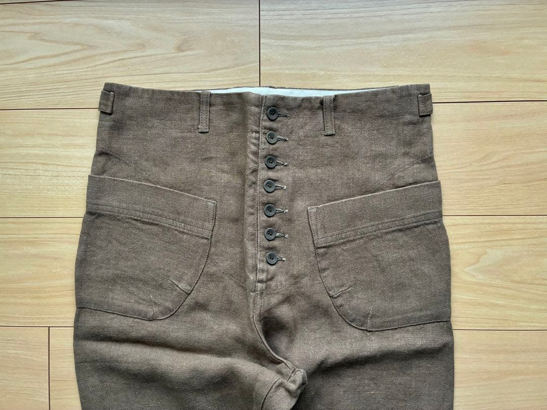 【新品未使用】GASA* Que? リネンクロッチパンツ　ブラウン