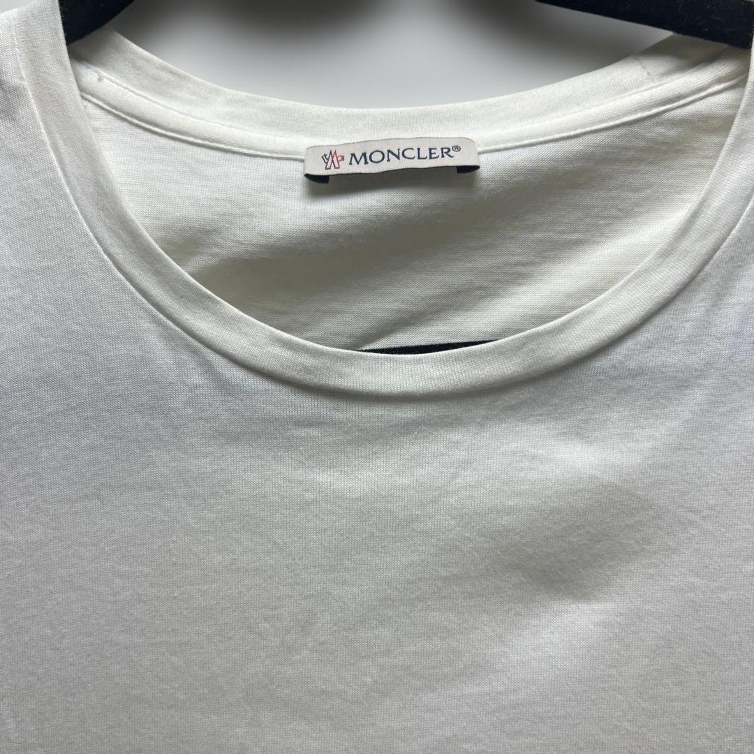 ⭐*️様 MONCLER ロゴ刺繍 半袖Tシャツ ホワイト