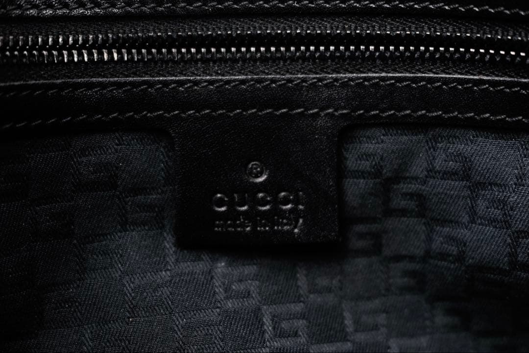 バッグ Rare GUCCI Leather Wood Handle Tote Bag