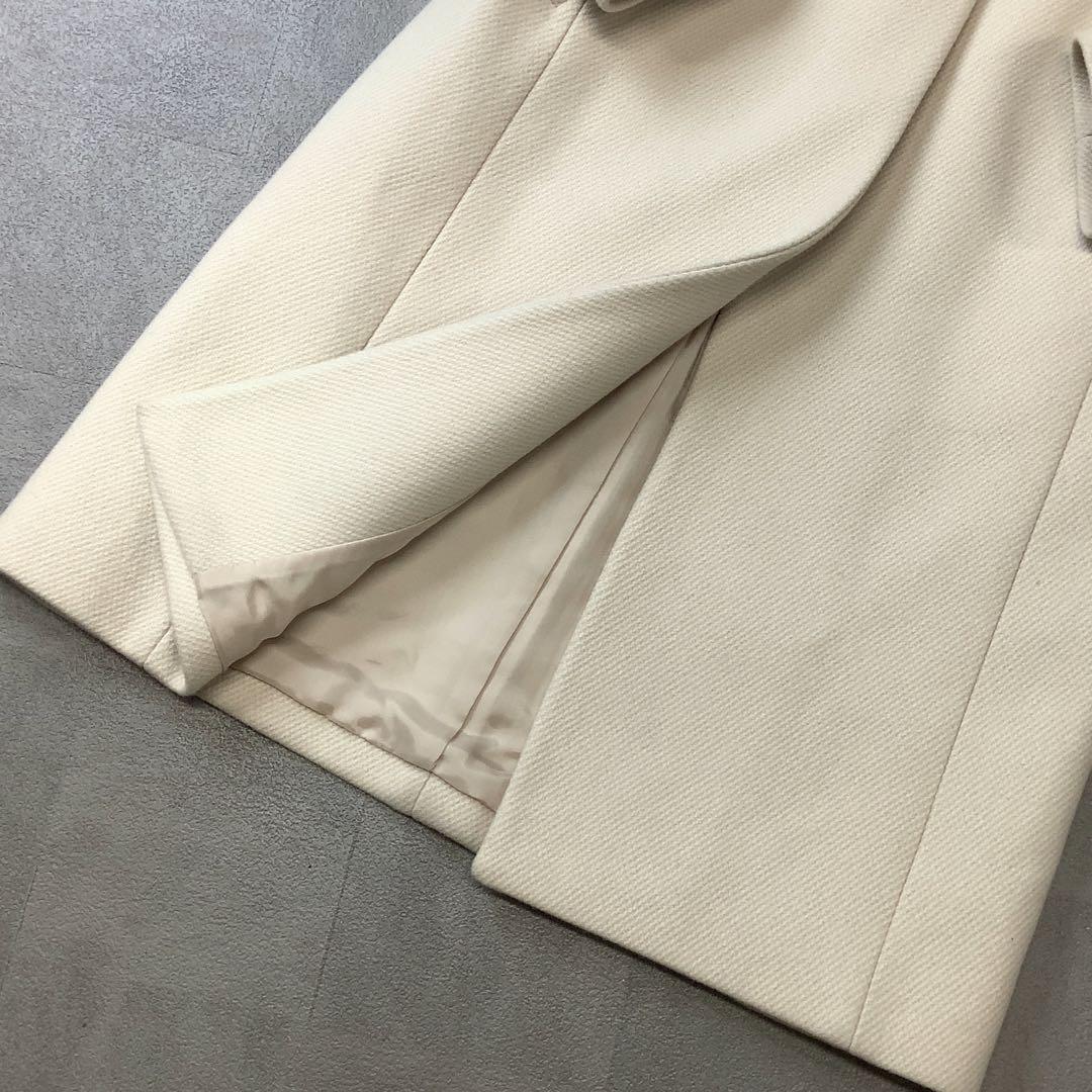 IÈNA ノーカラー V開き ロング コート ワンボタン