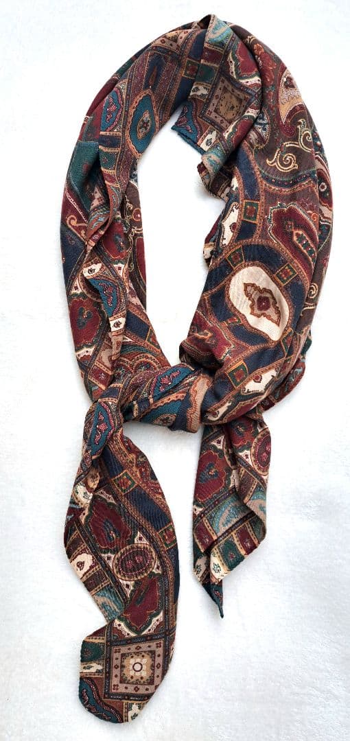 ETRO エトロ　カシミヤシルク大判ストールエスニックデザイン