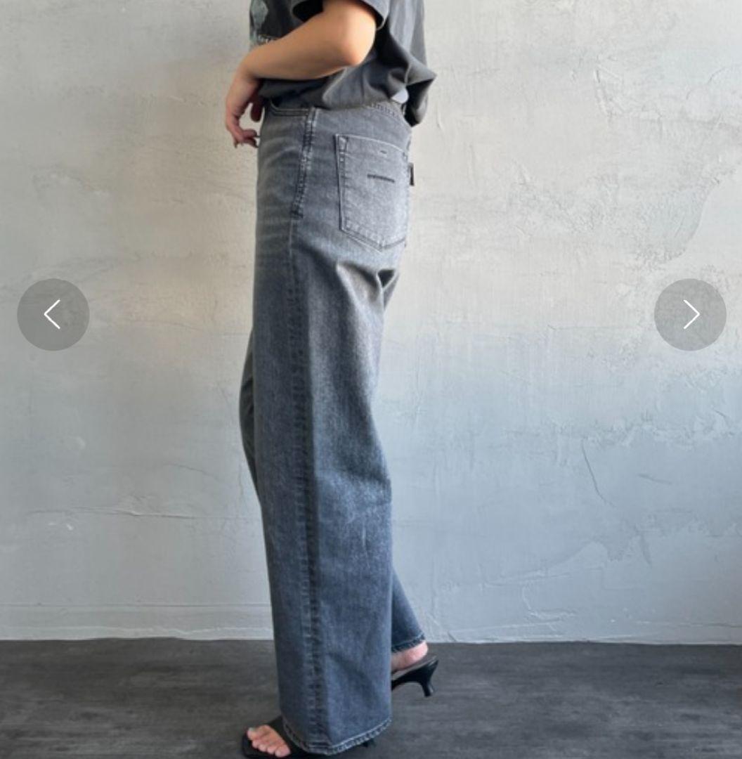 【美品】YANUK ルーズストレート JOAN ジョーン 25 ULG　グレー