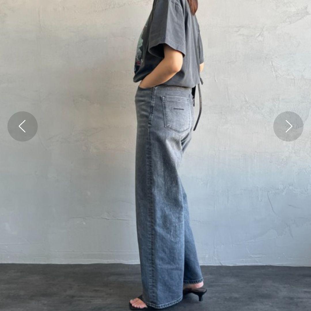 【美品】YANUK ルーズストレート JOAN ジョーン 25 ULG　グレー