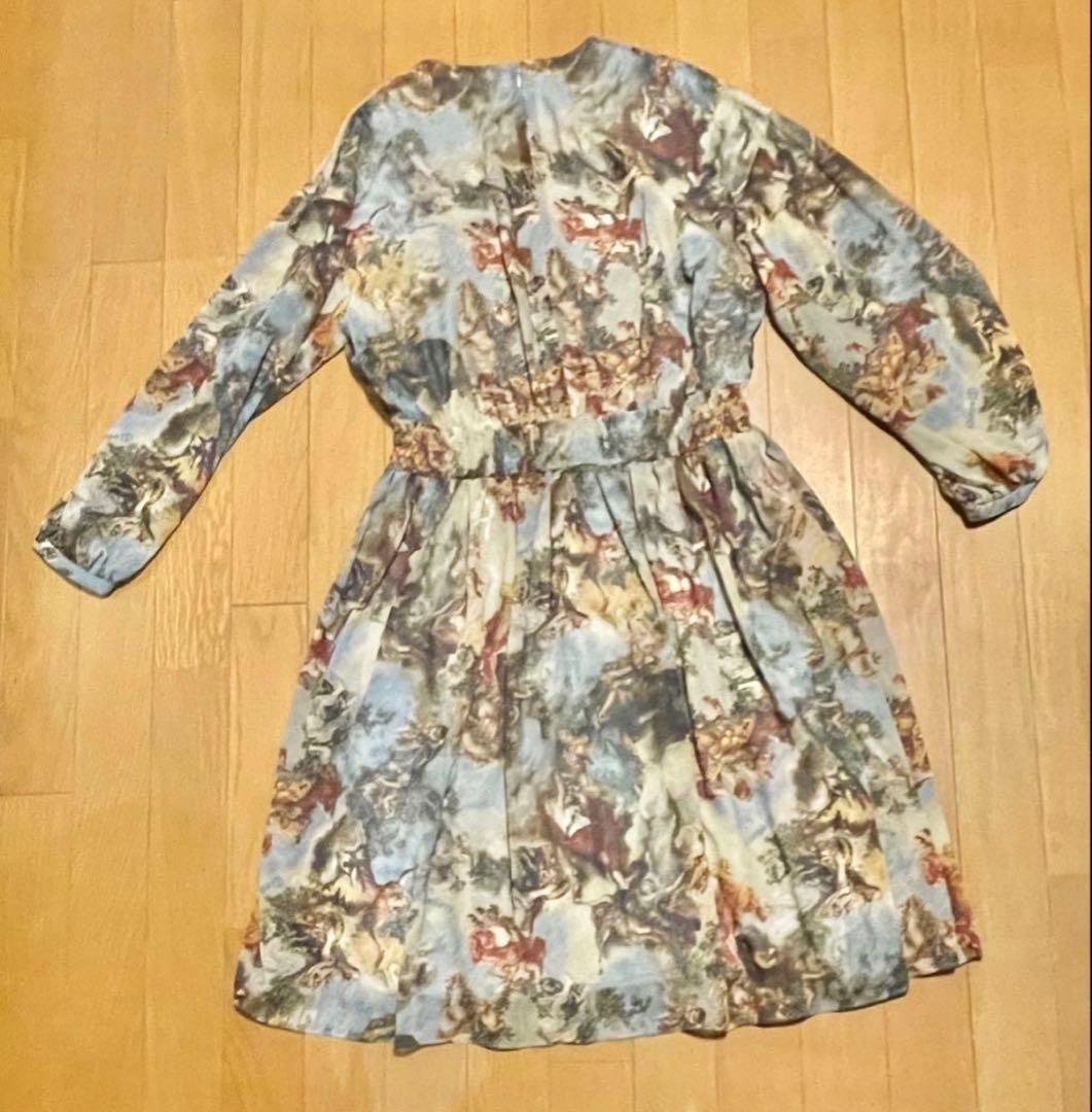 &ellecy ルネッサンス風景画プリント ワンピース M