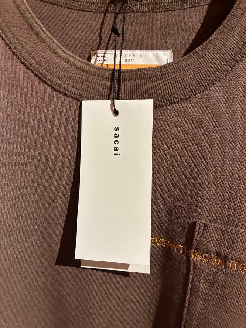 [超美品]sacai サカイ　半袖　tシャツ ブラウン　XL クリーニング済み