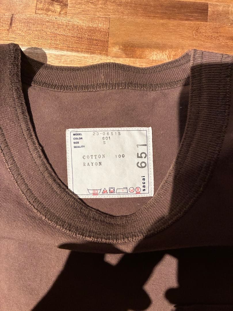 [超美品]sacai サカイ　半袖　tシャツ ブラウン　XL クリーニング済み