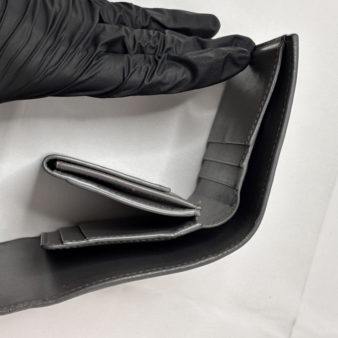 CELINE レザー 三つ折り財布 グレー