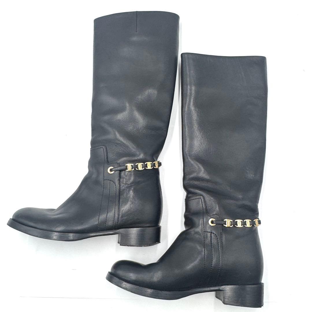 【美品】Ferragamo フェラガモ ブーツ ブラック ヴァラ 23㎝