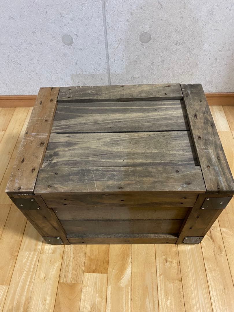 ビンテージ風木製収納スタイルボックス 約40cm x 30cm x 30cm