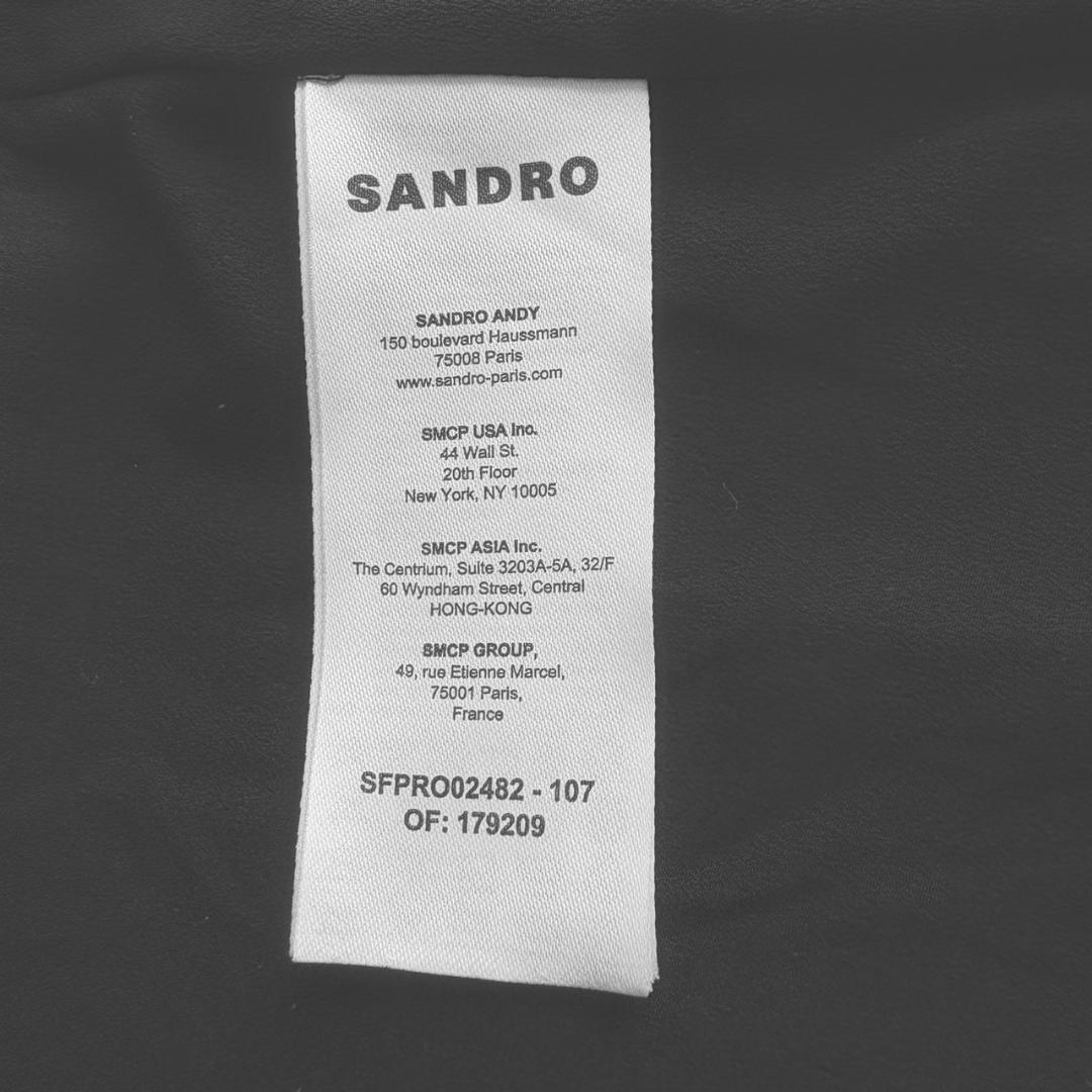 美品 SANDRO サンドロ 千鳥格子 白襟 ワンピース M ハウンドトゥース