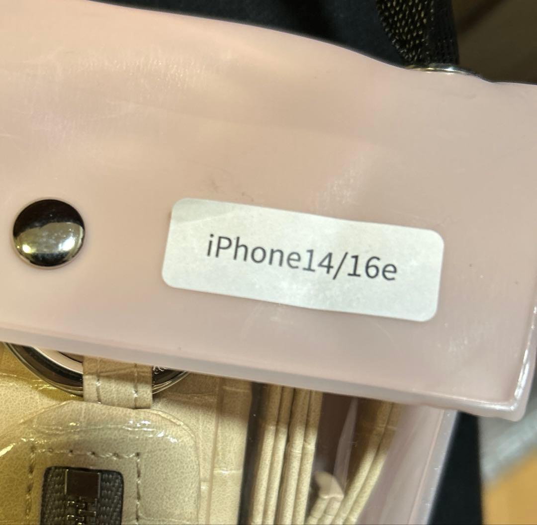 新品❤️ajew iPhone14\16e クロコ型押　ジッパーポケット付ケース