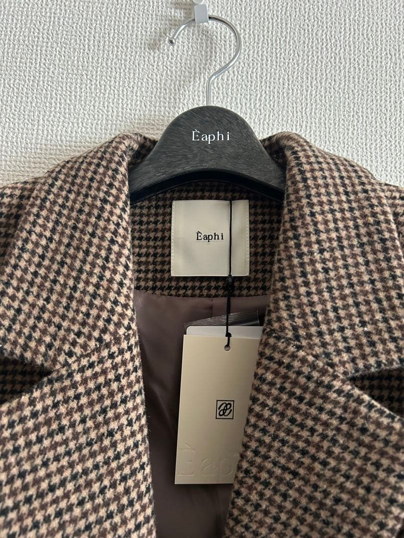 ジャケット・アウター eaphi WOOL LIKE CHECK JACKET