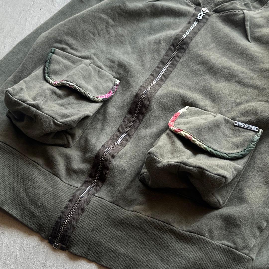 ジャケット・アウター john galliano khaki zip pochette jacket