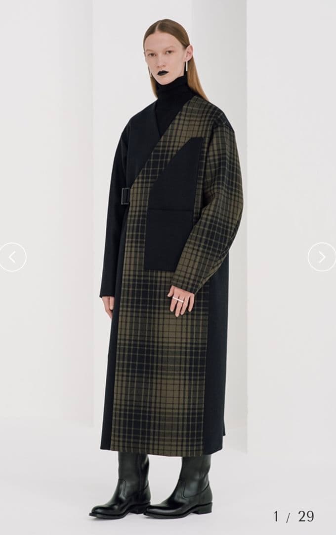 ジャケット・アウター HYKE Check Wrap Coat