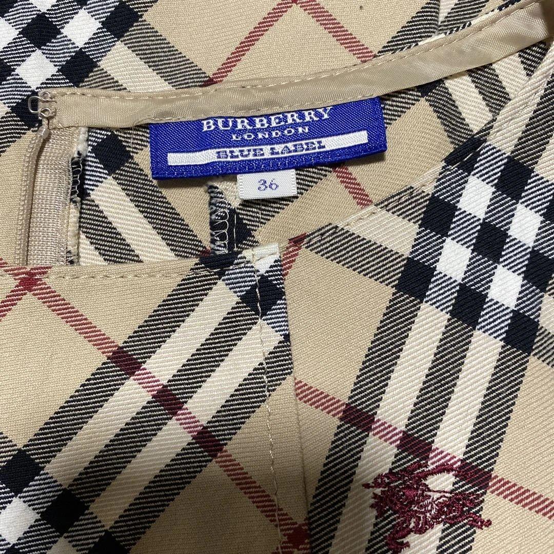 【Burberry ブルーレーベル】ノースリーブ ひざ丈ワンピース 36