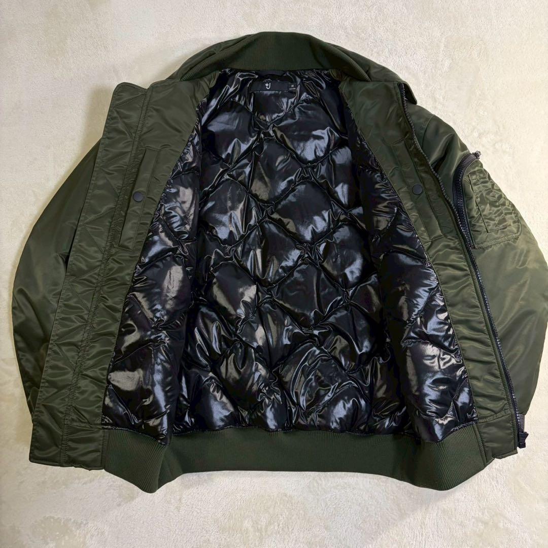 【美品】ユニクロ +J ダウンオーバーサイズリブブルゾン ダークグリーン M