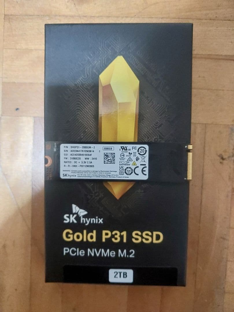 内蔵型SSD SK hynix Gold P31 2TB