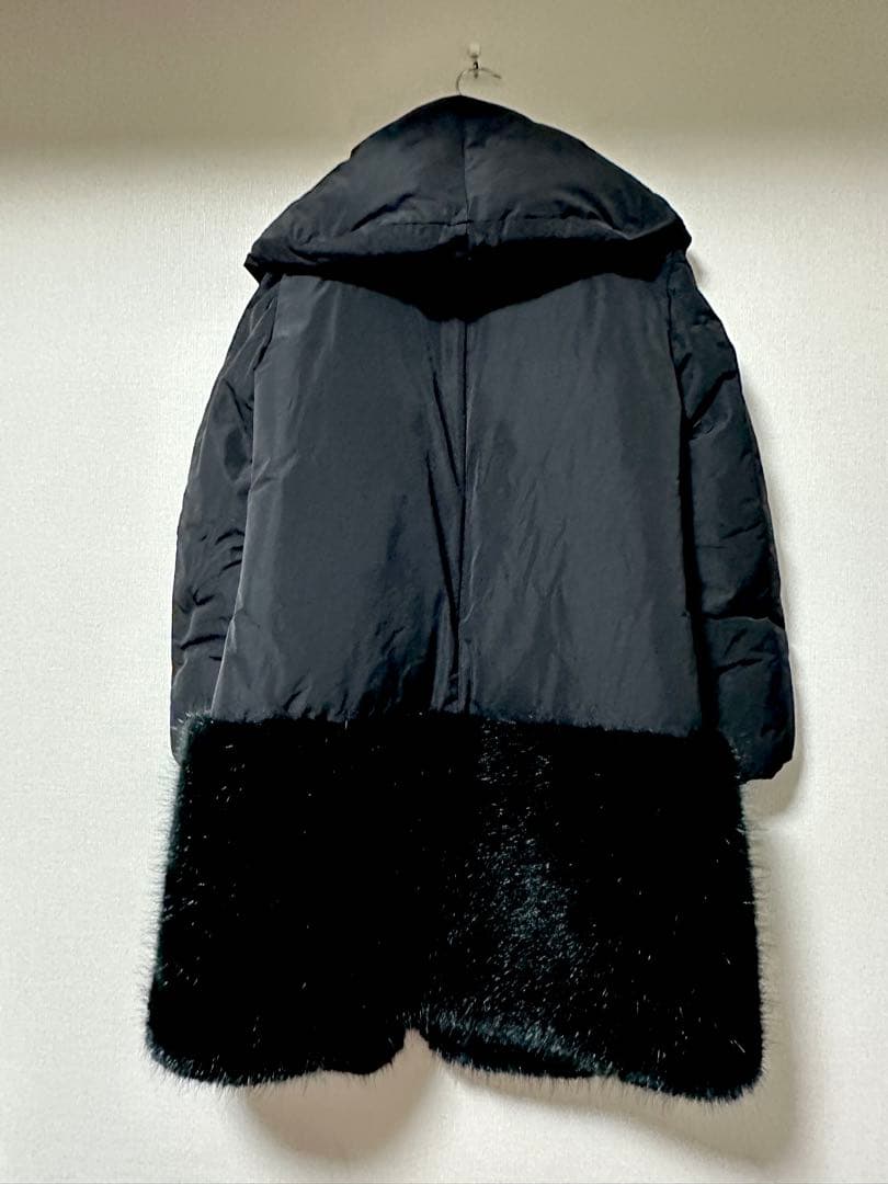 【定価23万】EMPORIO ARMANI ファーコート ロングコート ブラック