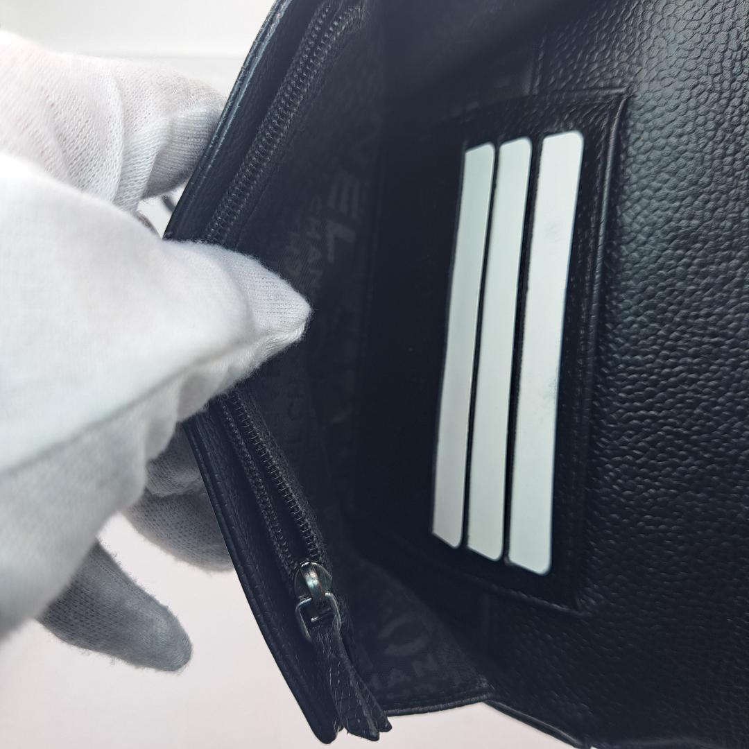 CHANEL　ワイルドステッチ　コンパクト　ブラック　二つ折り財布　財布