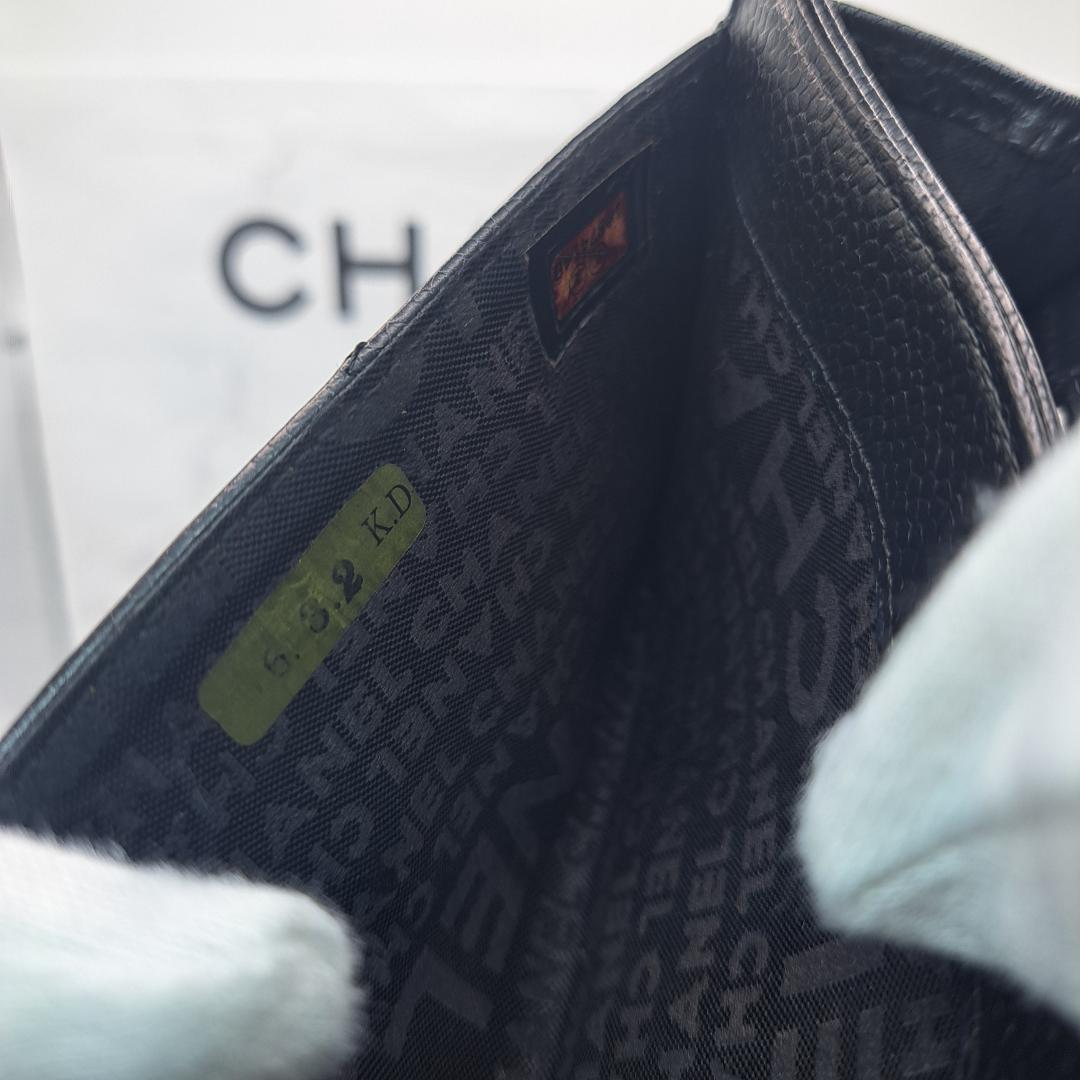 CHANEL　ワイルドステッチ　コンパクト　ブラック　二つ折り財布　財布