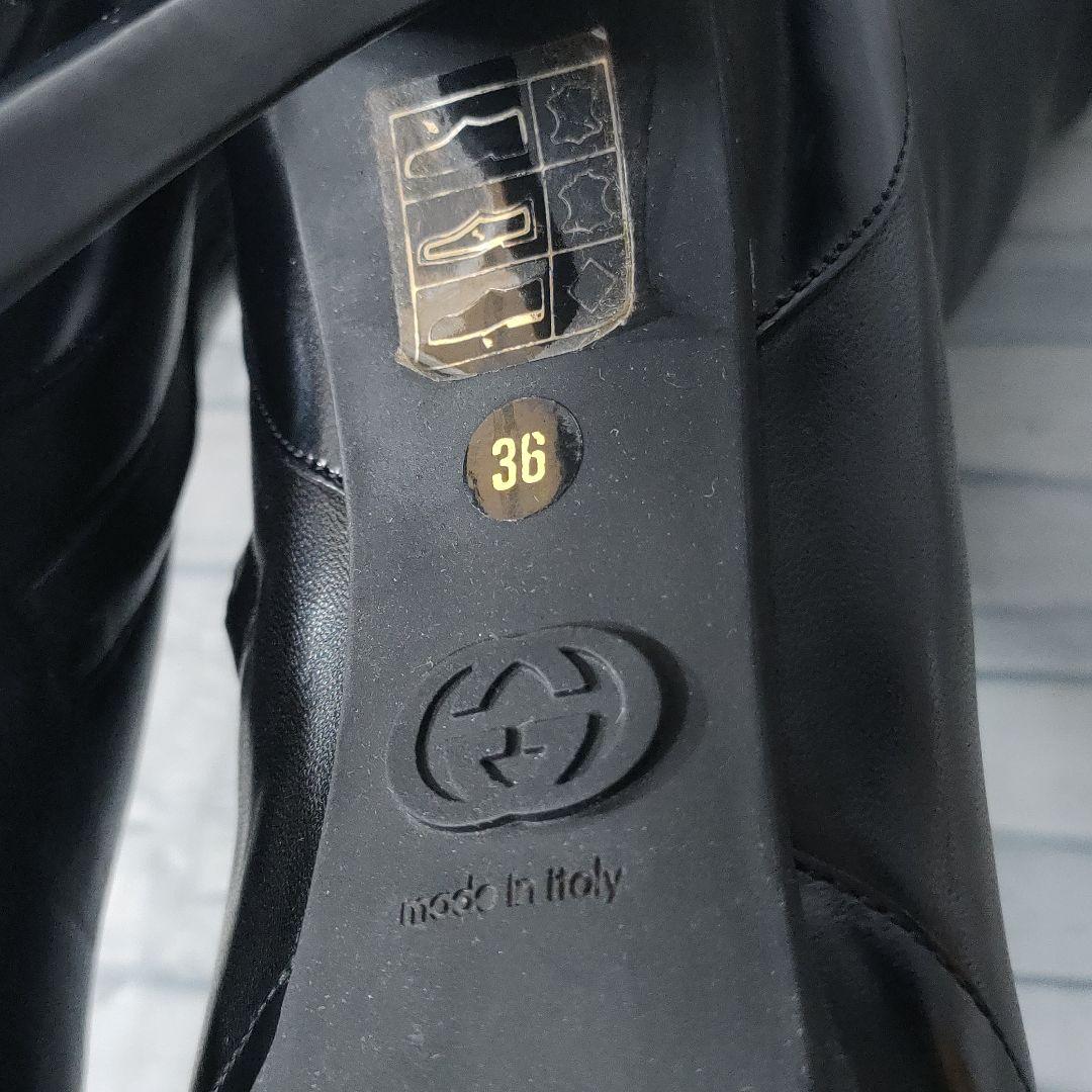 保存袋付き美品✨GUCCI　ラムレザーハイヒールブーツ　黒　36