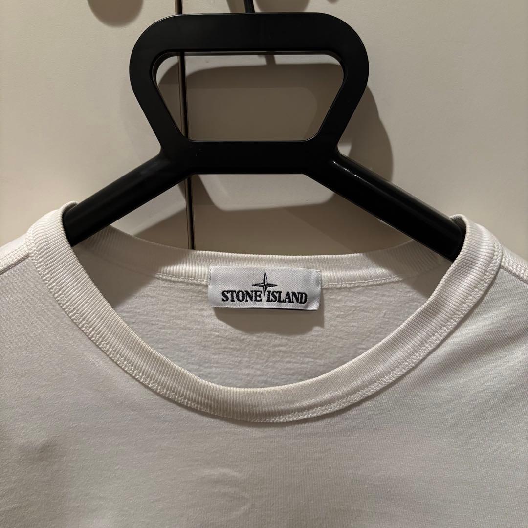 【定番】STONE  ストーンアイランド ロンT ホワイト XL