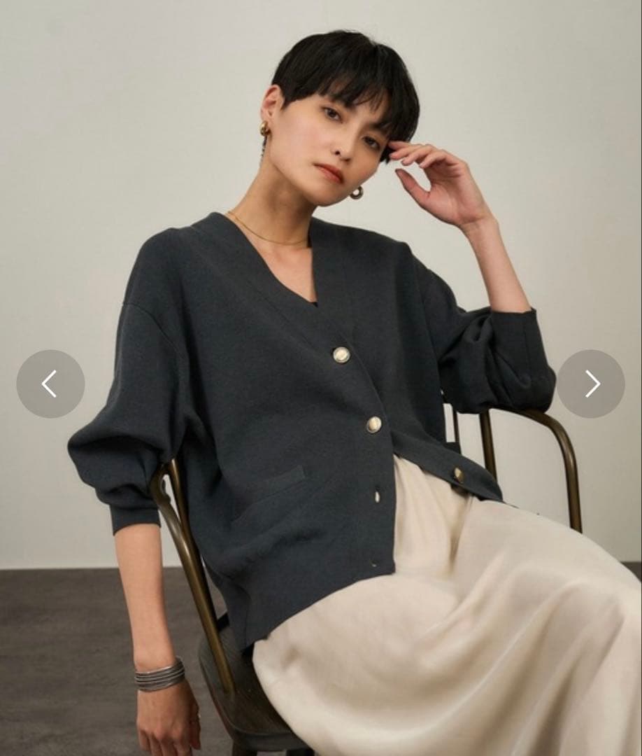 【美品】SALON adam et rope'ニットカーディガン