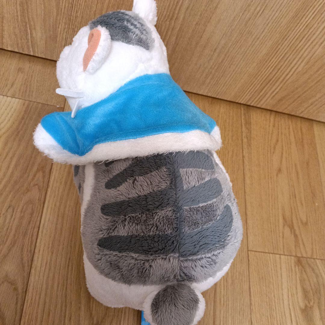 2種類　つみネコ　ぬいぐるみ　ケープBIGぬいぐるみ　黄　白　ブチ　紙タグ付き