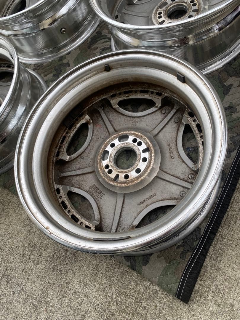 送料込 ① 16インチ WORKユーロライン 16×5.5J+40 前後リム違い