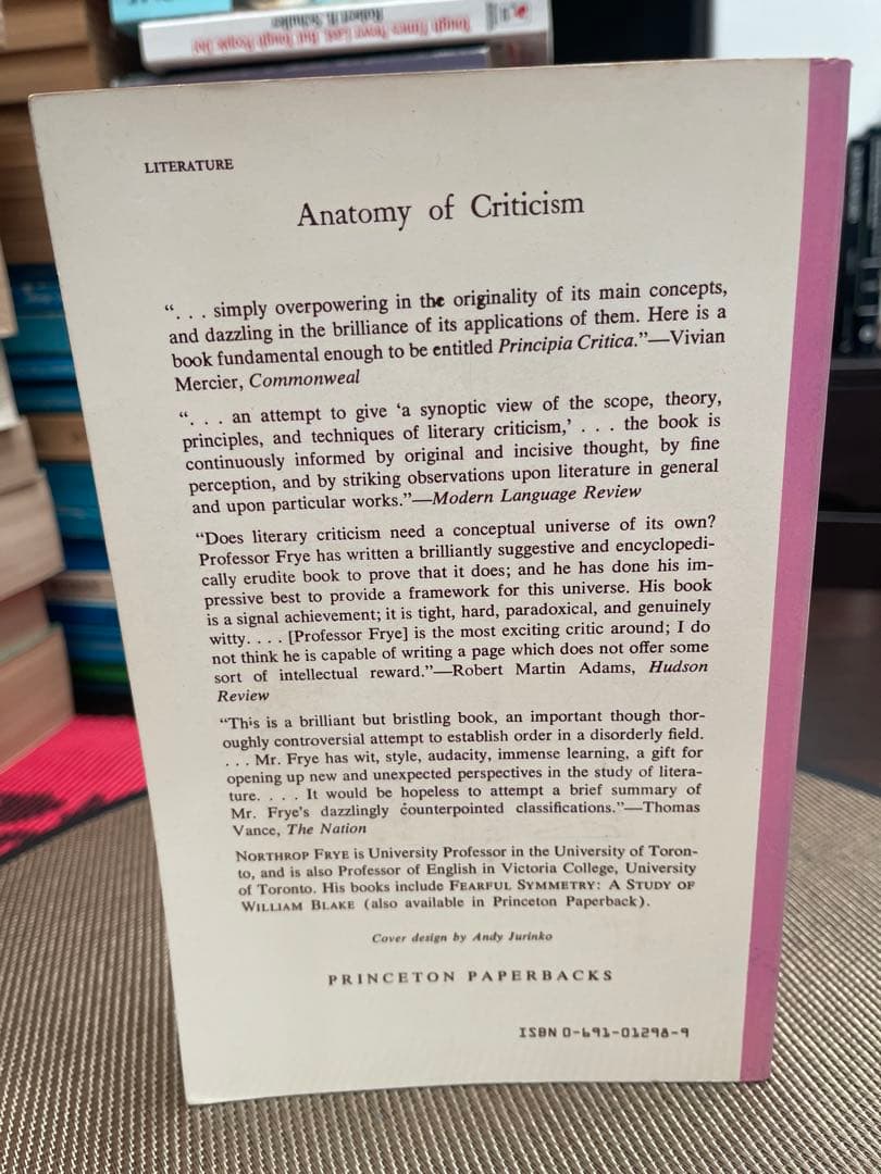 希少　Anatomy of Criticism by Northrop Frye