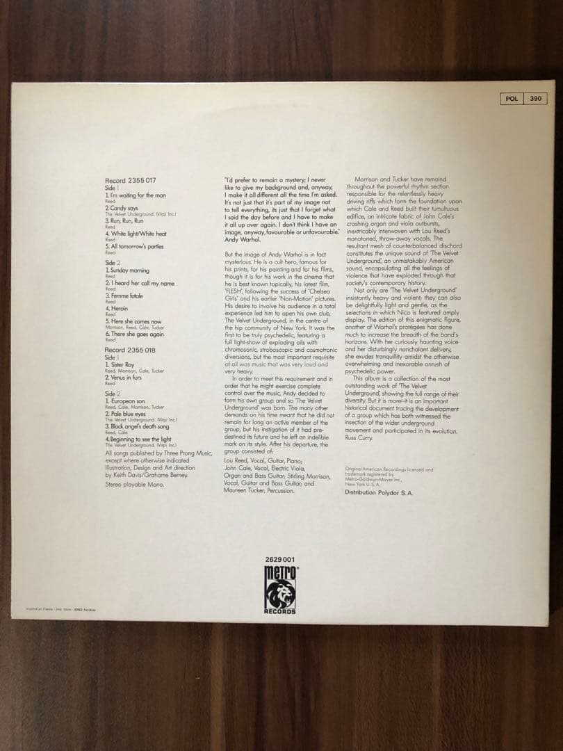 洋楽 Andy Warhol's Velvet Underground Nico