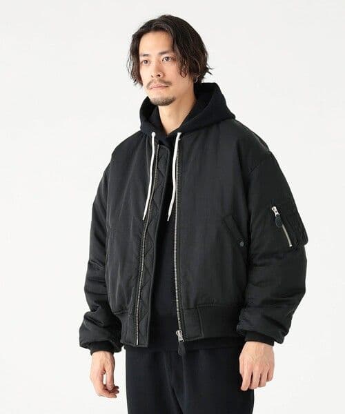 B:MING by BEAMS 撥水ナイロンMA-1 ブラック S