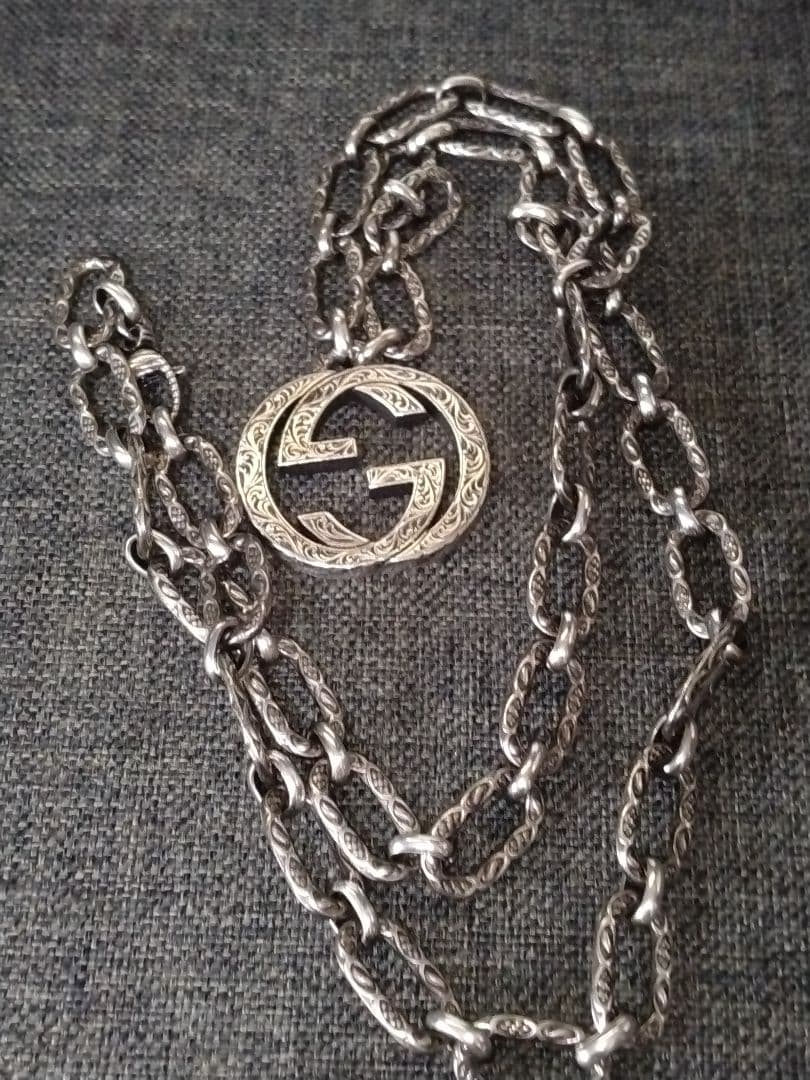 m*a様 GUCCI　アラベスク　インターロッキングネックレス　太めチェーン