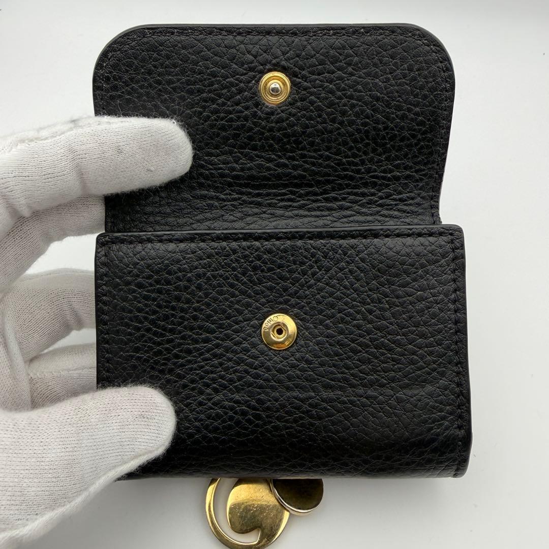 クロエ Chloé 三つ折り財布 コンパクトゴールド金具 美品