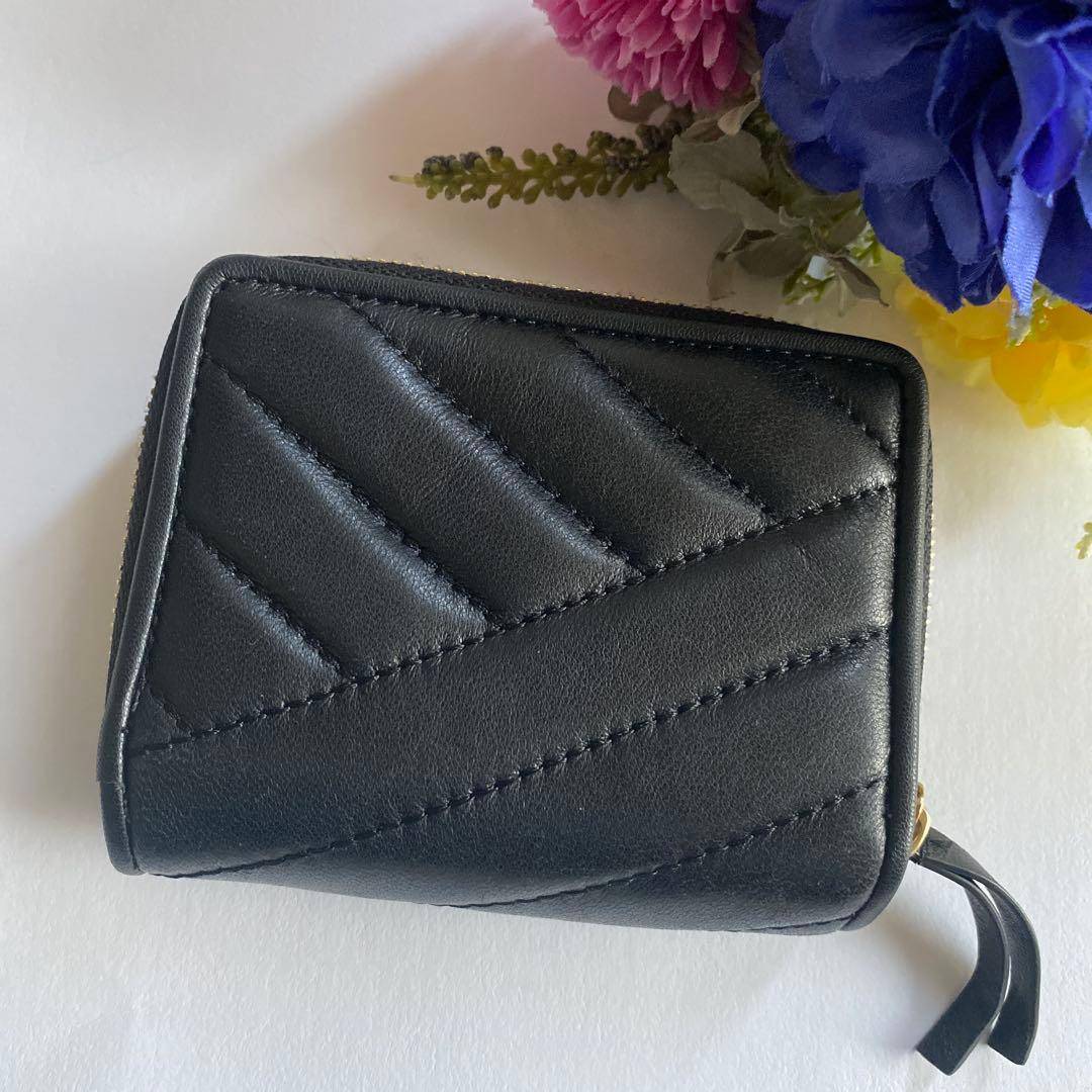 豆★ママTORY BURCH ブラックキルティング二つ折り財布