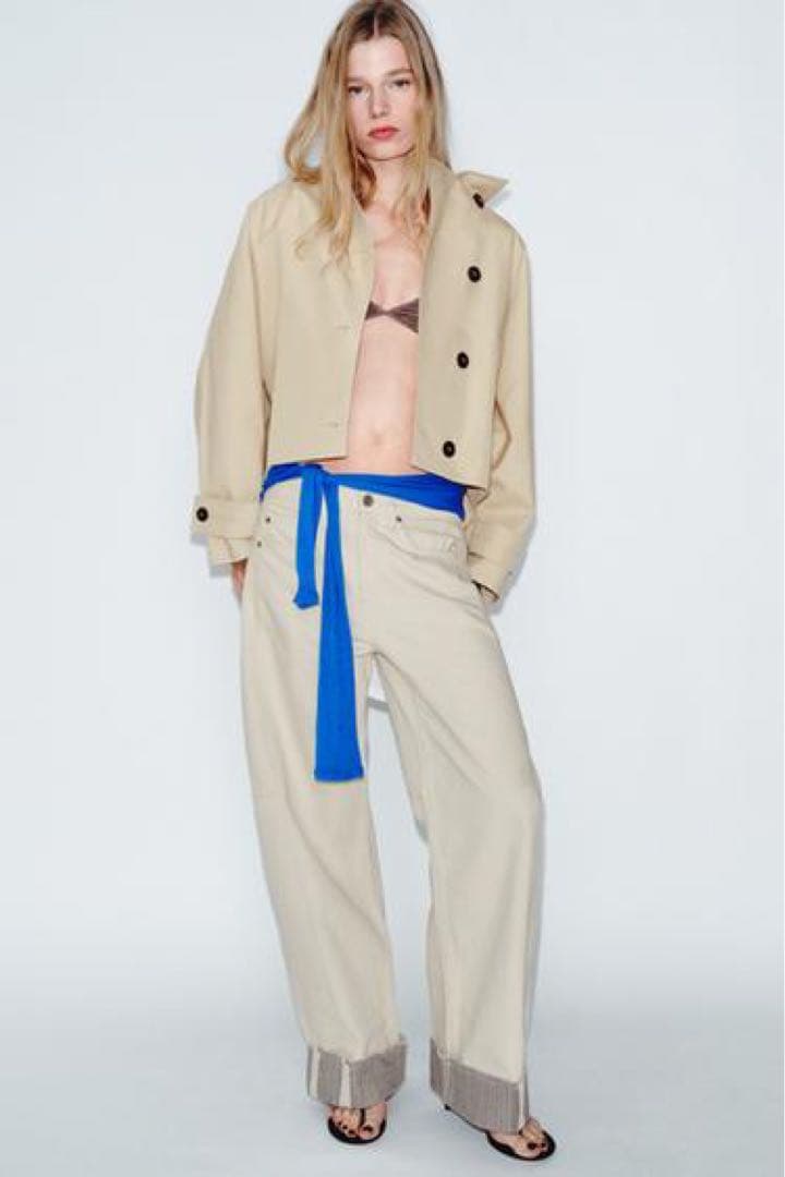 完売品 ZARA 撥水加工入りショートトレンチコート Sサイズ新品タグ付き